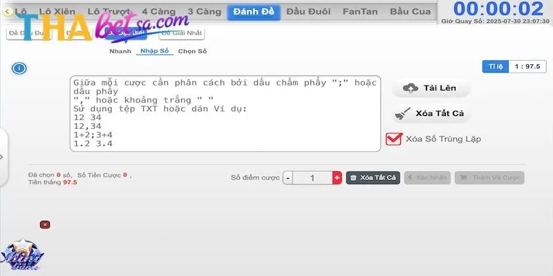 HƯỚNG DẪN CHƠI XỔ SỐ THABET TỪ A ĐẾN Z CHI TIẾT 4 Chọn số tại nhà cái trực tuyến Thabet
